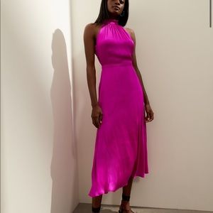 NWT satin midi dress. Bought for a wedding but never wore